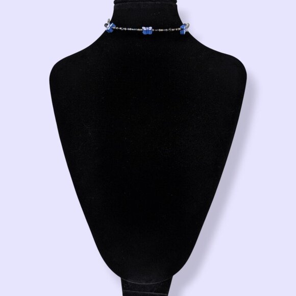 (2/$20) Seed Bead Butterfly Choker Necklace - Picture 2 of 5